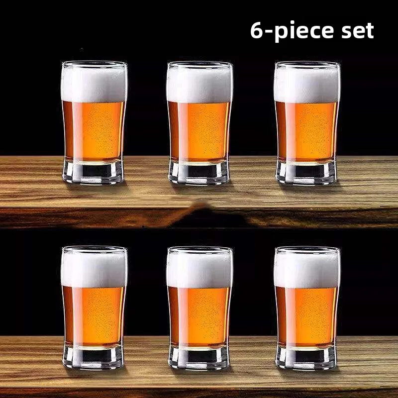 

6-Pack Lead-Free Glass Beer Glasses Creative Small Wheat Beer Glasses White Wine Glasses Hard Liquor Glasses Home Use