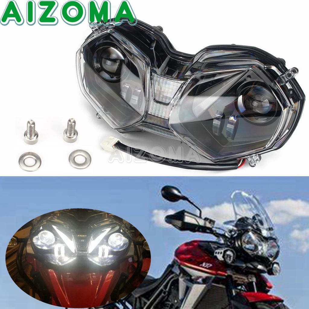 Head Light For Tiger 800/Explorer XC/XR/XCA/XRT/XRx/XCx Motorcycle LED 12V Angel Eyes Replacement Headlight Front HeadLamp 10-17