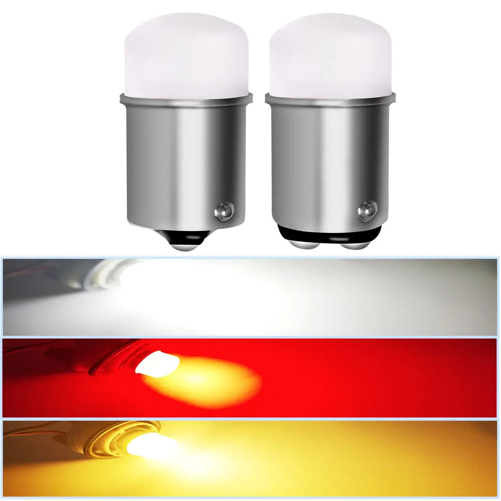 Bombilla LED P21/5W BAY15D 1157 P21W BA15S 1156, 12V 3014 9SMD 6500K, Blanca/Ámbar, para Luces de Freno, Estacionamiento, Reversa y Direccionales de Automóvil