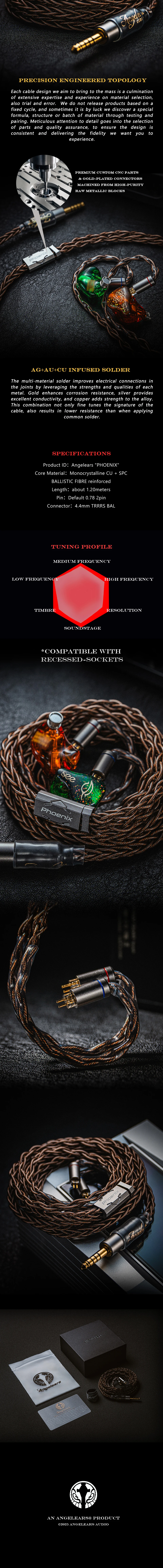 Angelears Phoenix Mini Typ 4S Litz 6N Monokristallines Cu + SPC verbessertes Kopfhörerkabel – Detail 3