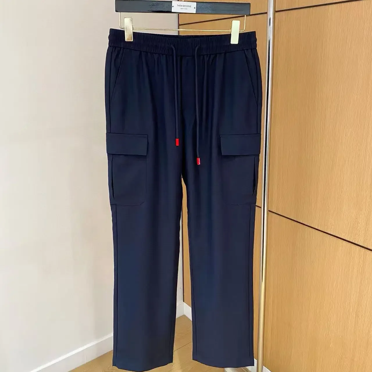 كيتون الإيطالي الخريف والشتاء موضة جديدة نمط المال القديم عادية السراويل المستقيمة الرجال السراويل الرباط بسيطة