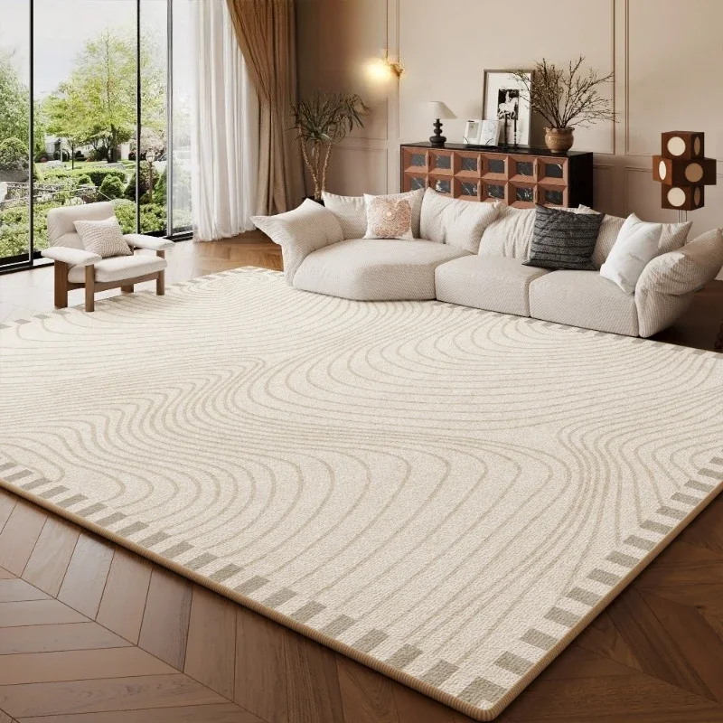 French Style Living Room Decoration Line Carpet Thick Plush Bedside Rug Large Area Rugs for Bedroom Fluffy Soft Lounge Floor Mat