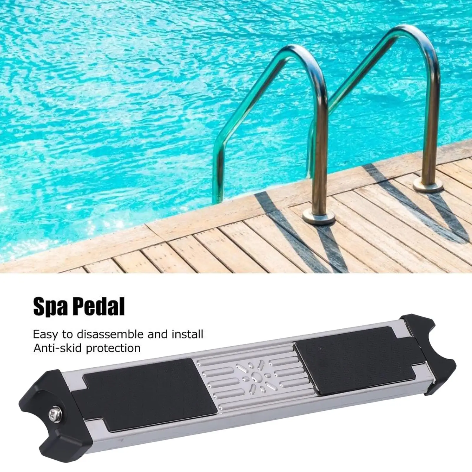 

Heavy Duty Stainless Steel Pool Ladder Steps Large Pedal Area Anti-Slip Pool Stairs, Accessory For Pools Spas Hot Springs