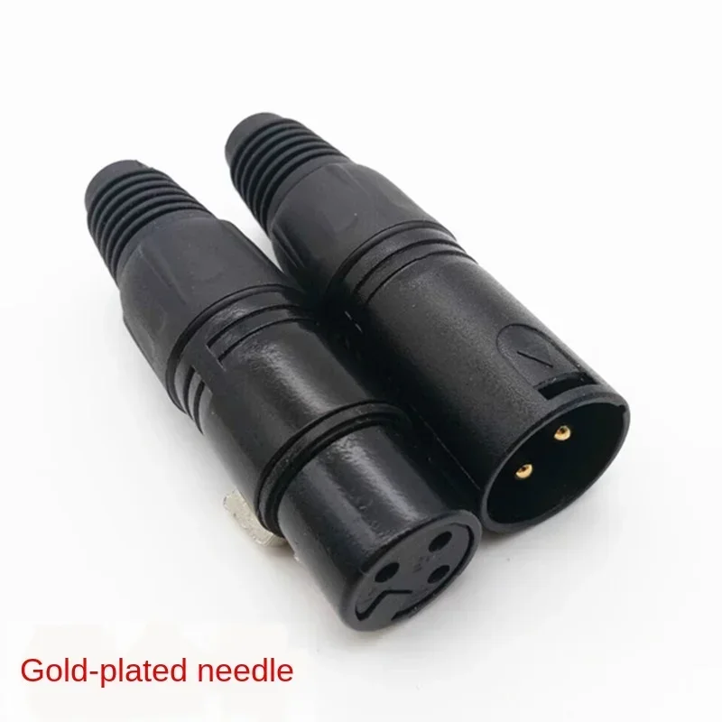 Gold plated gun male female connector microphone plug cannon male female connector card faucet three core Balance Card