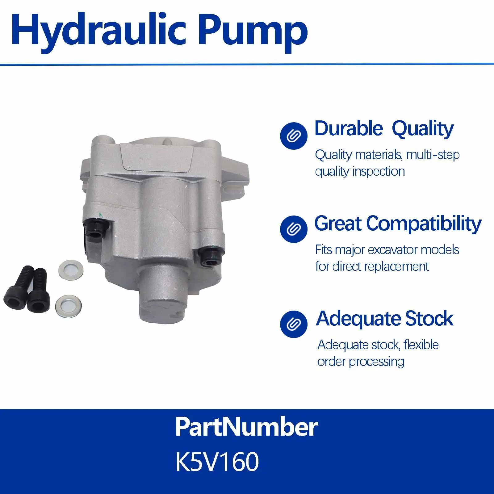 Pilot Pump  K5V160 For Caterpillar CAT E330D E336D Excavator