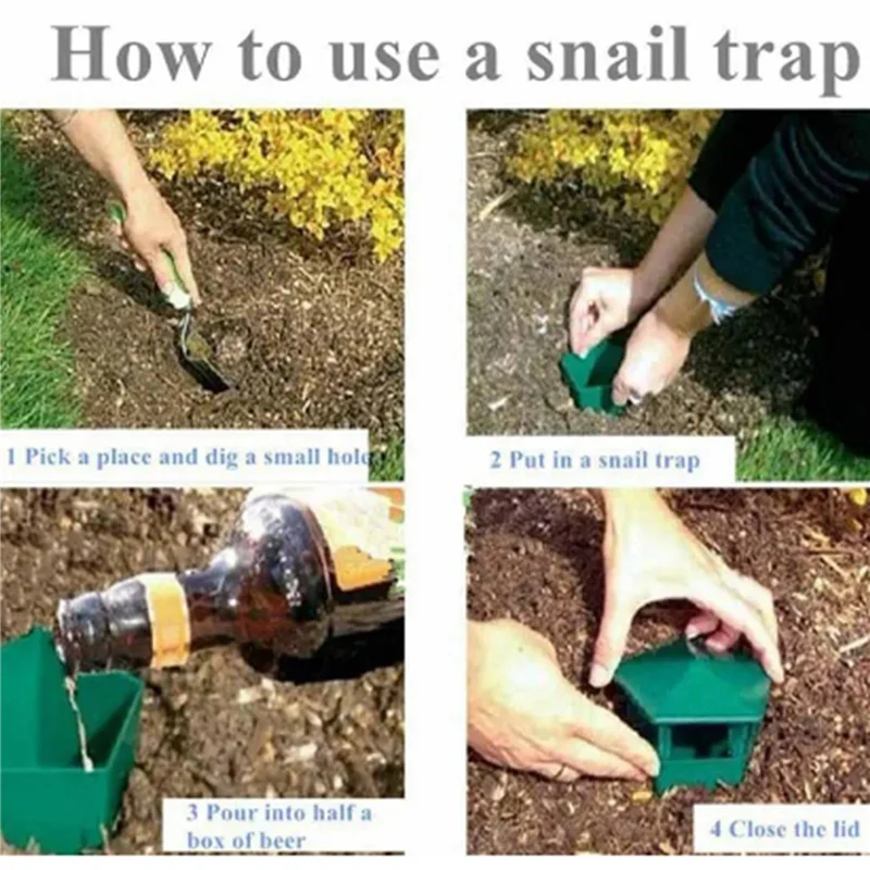 Trampas para caracoles AB11-32X, trampas para caracoles ecológicas para atrapar lesmas, recogedor de caracoles, seguro para niños y mascotas, jardinería