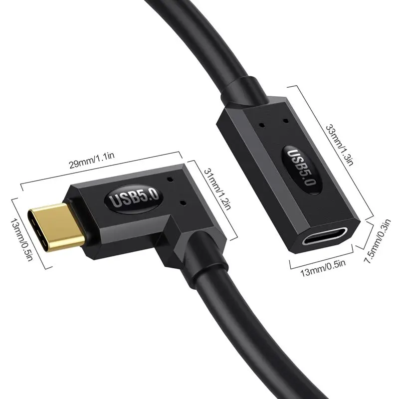

USB5.0 Type-C Male to Female Extension Line 80Gbps Data Transmission Support 16K/Dual 8K HD 240W Charging Thunderbolt 3/4/5
