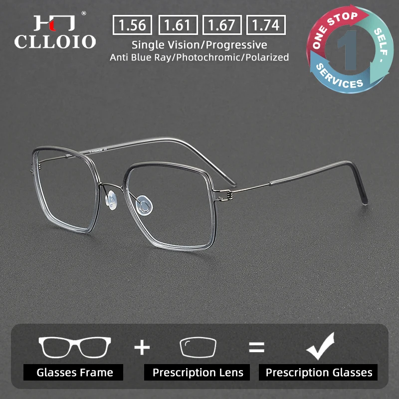 

CLLOIO Fashion Handmade Pure Titanium Optical Glasses Men and Women Reading Glasses Prescription Progressive Eyeglasses 81046