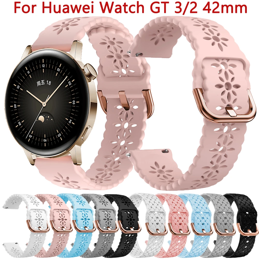 Ремешок 20 мм для Huawei Watch GT 3 2 42 мм, браслет для умных часов Huawei Watch GT3 Pro 43 мм GT2 42 мм, силиконовый ремешок, аксессуары