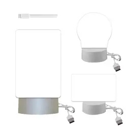 Tableau de bureau effaçable à sec LED, veilleuse, tableau de notes avec stylo, tableau de message de lettre LED, tableau mémo en acrylique réinscriptible