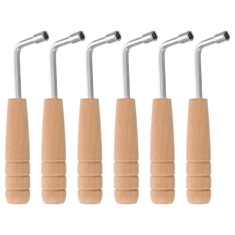 

6 Pcs String Tuning Wrench Instrument Accessory Lyre Harp Chic Solid Wood Tone Adjust