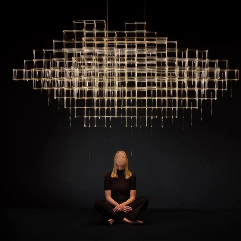 

Light Cube Living Room Chandelier Sales Office Sand Table Duplex Restaurant Bar Customization Hotel Lobby Lights