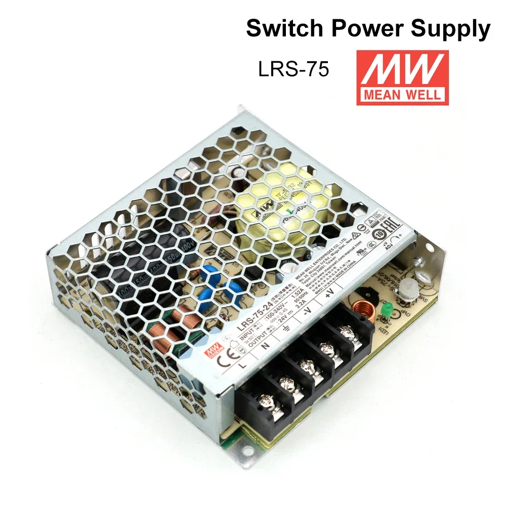 HAOJIAYI Meanwell LRS-75 Switching Power Supply 12V 6A / 24V 3.2A 75W Original MW Taiwan Brand for Laser Controller