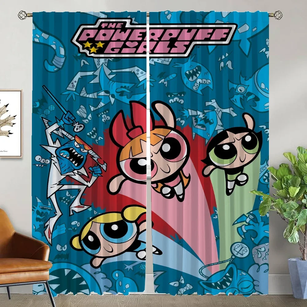 Curtains For Bedroom The Powerpuff Girles Living Room Curtain Halloween Decoration Home Interior Curtains 2 Pieces Shades Camera