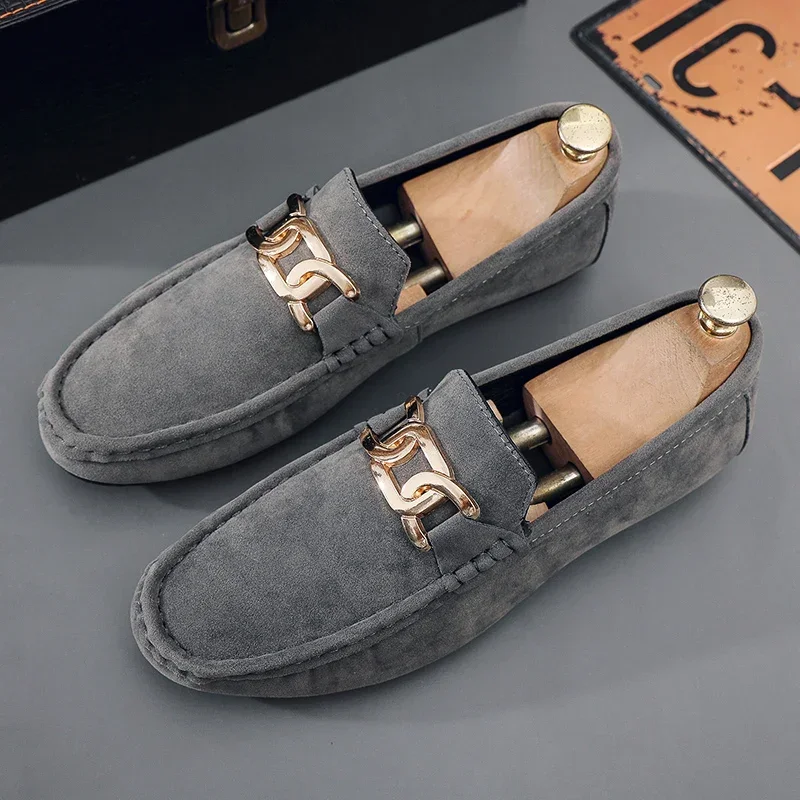 Fashion Suede Men Casual Shoes  Breathable Comfort Slip-on Mens Driving Shoes Luxury Brand Men Loafers Mens Lazy Shoes Moccasin