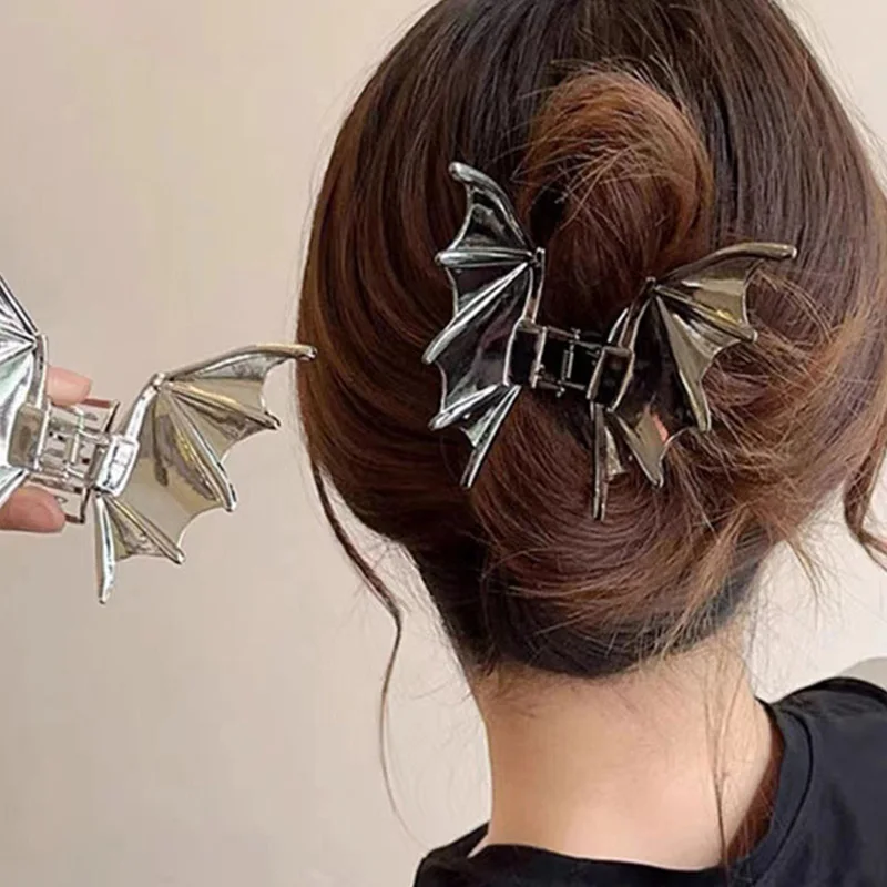 

1 шт., коготь для волос в виде летучей мыши-паука на Хэллоуин для женщин и девочек, большая готическая заколка, милые крутые заколки в виде акулы, вечерние аксессуары для волос, подарки