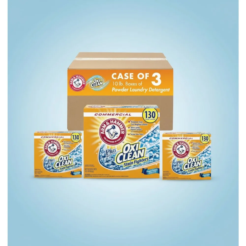 

Powerful OxiClean Laundry Detergent Powder, Fresh Scent, 9.92 lb Pack of 3 for Families & Stain Removal