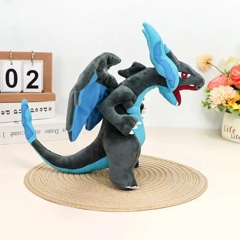 Pokemon Stuffed Anime Plush Toy para meninos e meninas, boneca de algodão macio, Charizard X & y, desenhos animados, presente de aniversário, decoração do quarto, sofá, Kawaii, 25cm