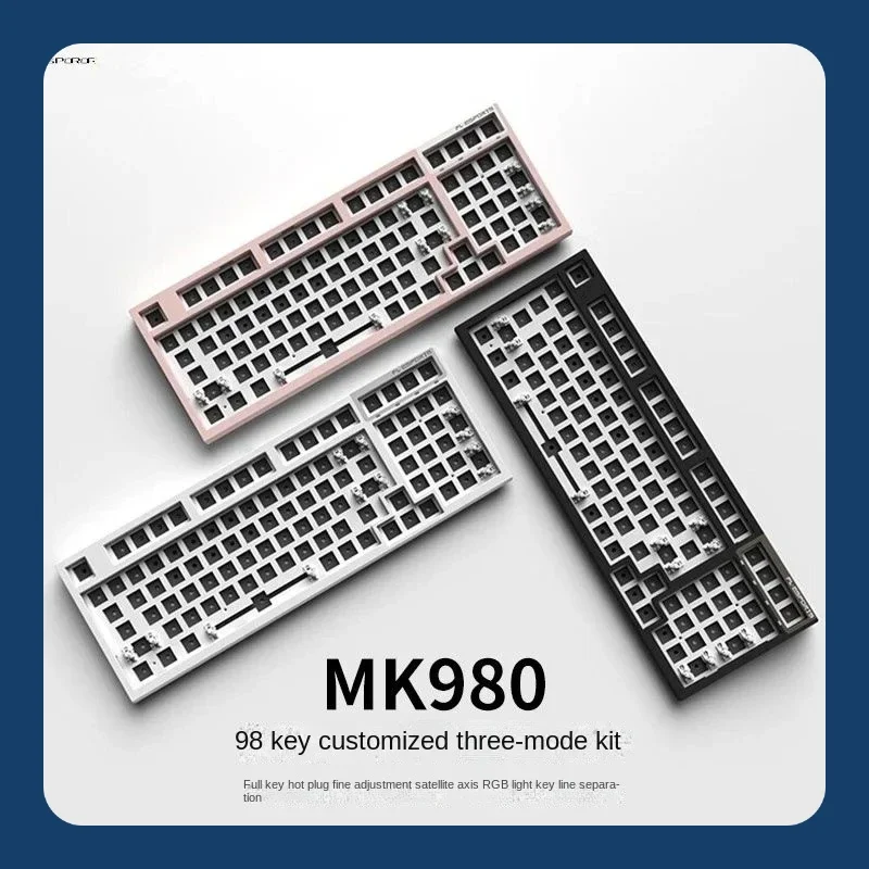 MK980 Mechanical Keyboard Kit Custom RGB Hot Plug Keyboards Build Kit Game Office Single-mode Wireless Bluetooth 98% Keyboard