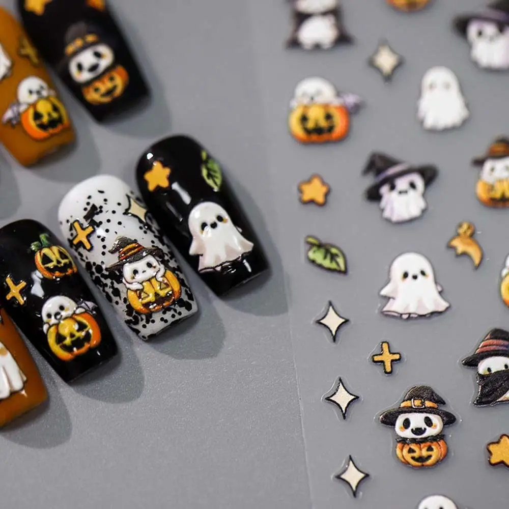 Nail Accessories Halloween Nail Stickers DIY Nail Decorations Halloween Nail Charms Halloween Nail Decals Cartoon Bat