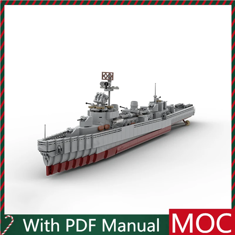

1595 шт., хит продаж, модель военного корабля MOC Fletcher-Class, модульные строительные блоки, детская сборка, дисплей, игрушки, фестиваль, подарок-сюрприз