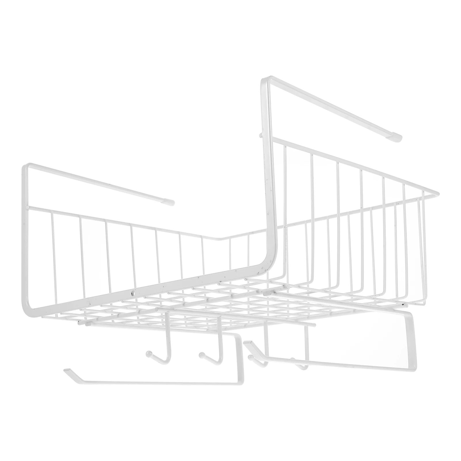 

Under Cabinet Basket Carbon Steel Hanging Storage Rack Kitchen Wire Organizer Space Saving Home Cabinet Holder