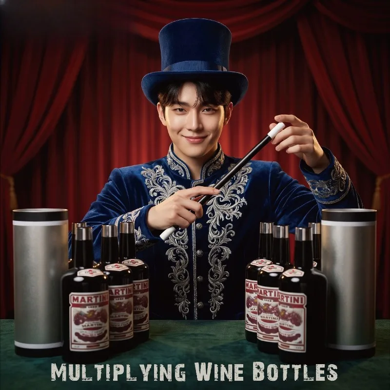 Multiplying Bottles Magic Trick 10 Bottle Production Pouring Liquid Stage Illusion Prop for Magicians Performances