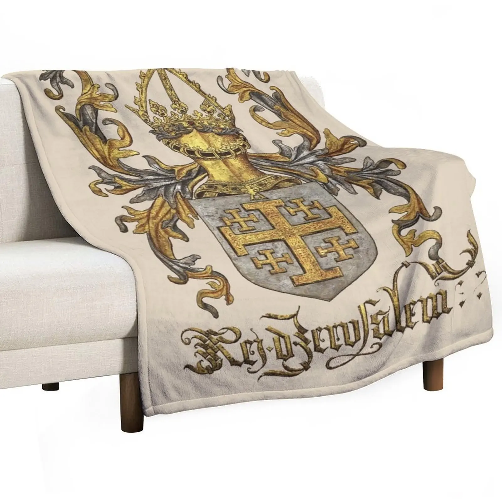 Kingdom of Jerusalem Coat of Arms - Livro do Armeiro-Mor Throw Blanket for winter blankets ands For Baby Heavy Blankets