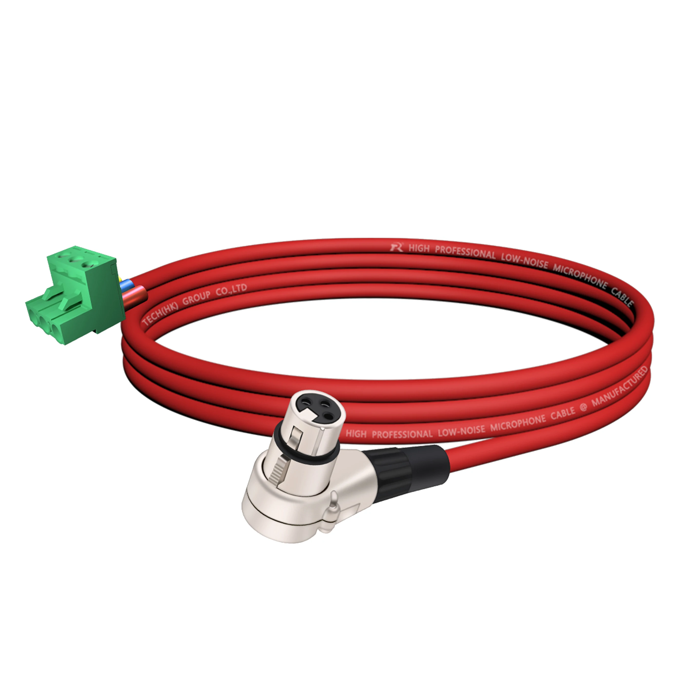 PHX3M/2EDG 5.08 3-polige Steckbare Schraubklemme ​ Rechtwinkliges Weißes Metall-3-P-XLR-M/F-Kabel, Audiokabel, Mehrfarbige Ummantelung – Detail 17
