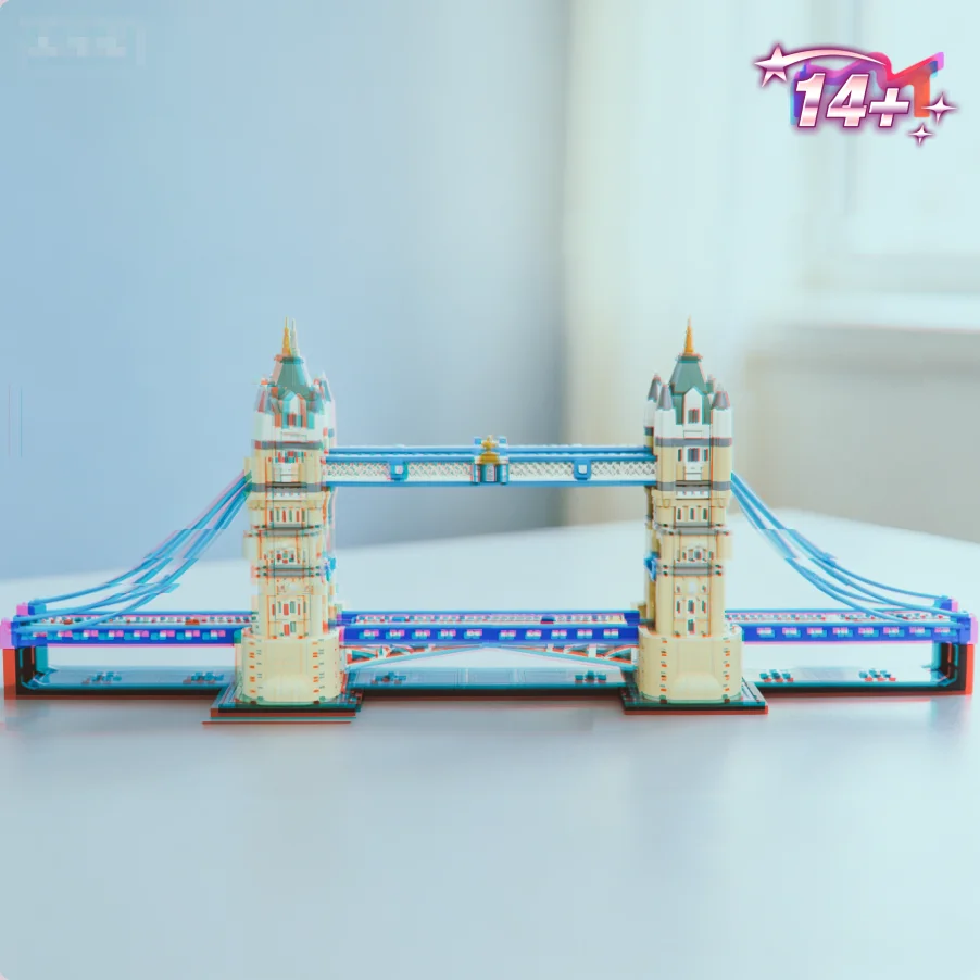 Christmas 3745pcs World Famous Architecture Iconic landmark Suspension Bridge Tower London Bridge Building Blocks Toys Gifts