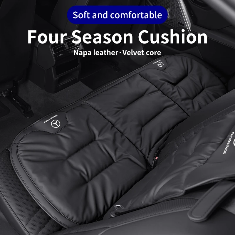 Car Front Rear Seat Cover Velour Leather Cushion Backrest Protective Mat For Mercedes Benz AMG A C E S Class W201 W210 W108 W204