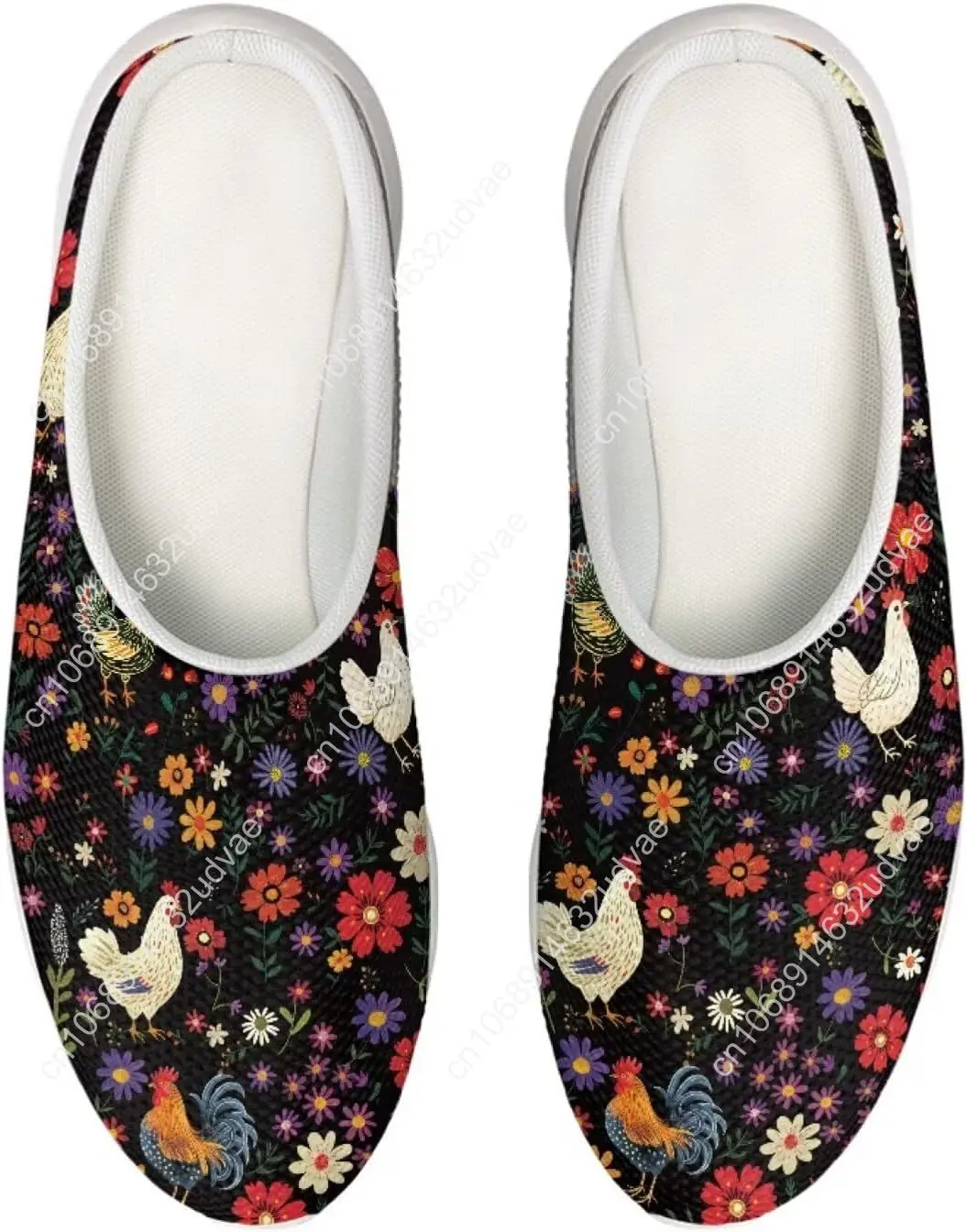 Cute Animal Floral Pattern Pull On Slippers for Women Beach Flat Shoes
