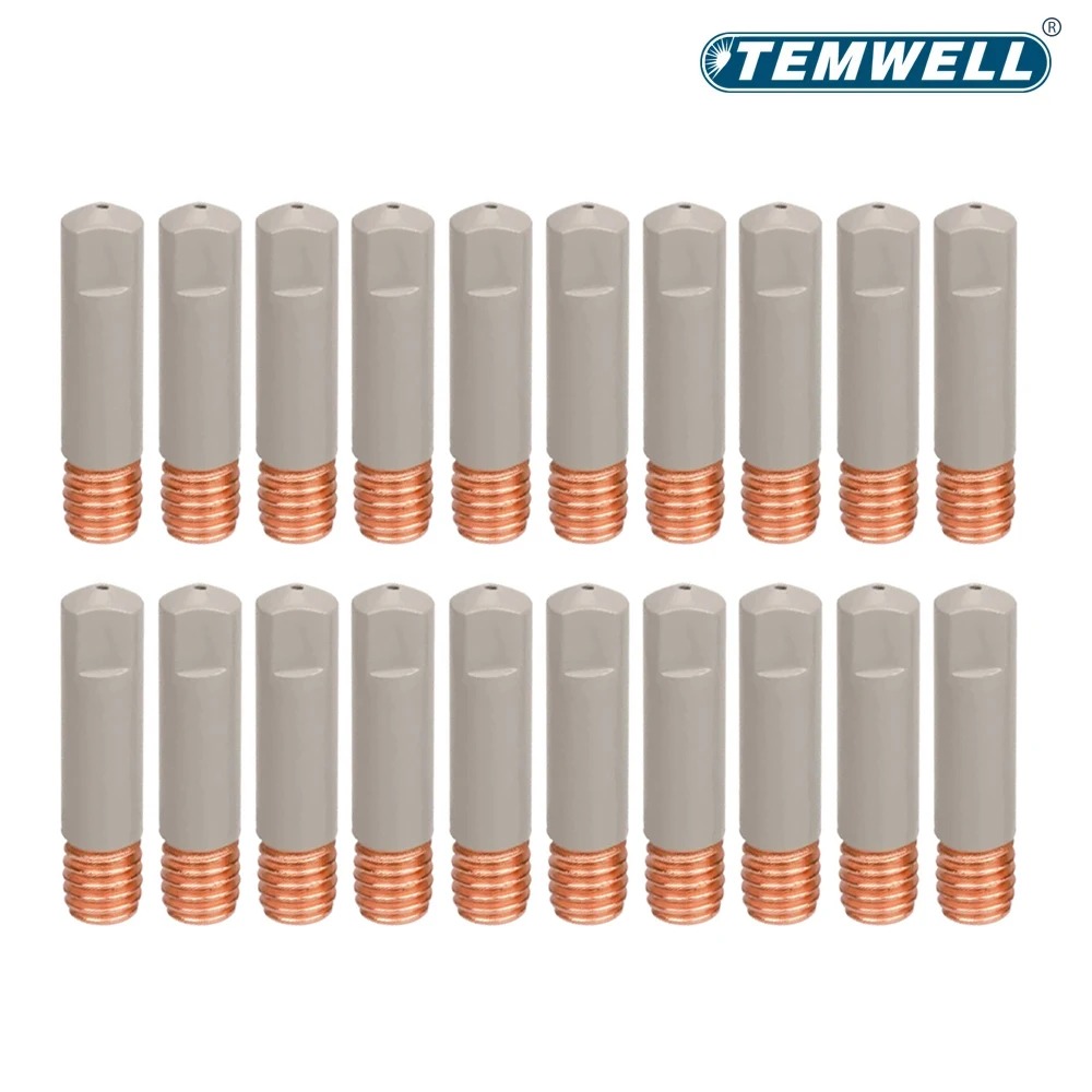 

TEMWELL MB 14AK 15AK Welding Contact Tip coating protect 25mm M6 0.8/1.0/1.2mm 25mm M6 Gas Nozzle Tip MIG Welding Torche