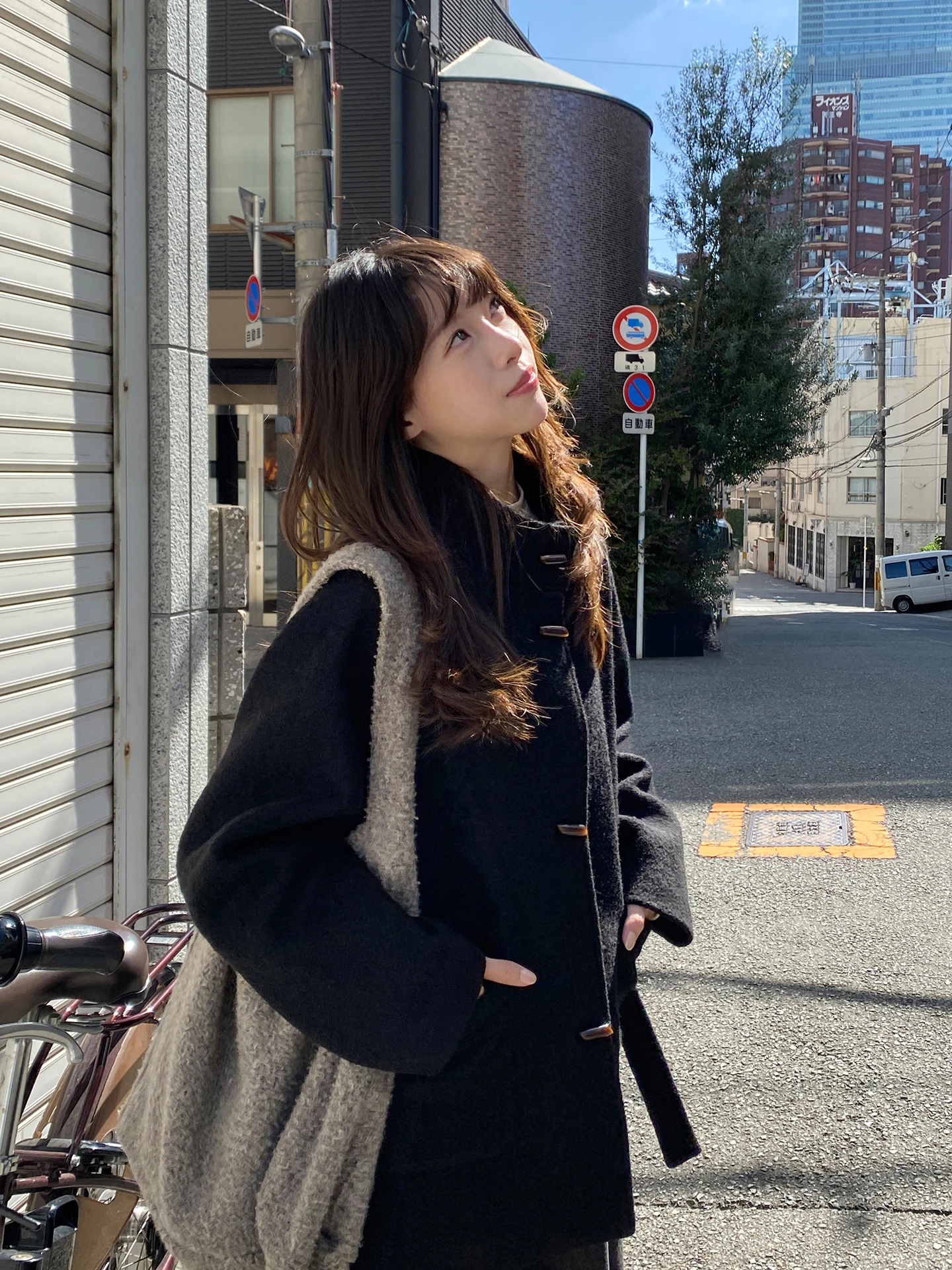 

Milk Rabbit Full Wool Stand Collar Belted Tweed Coat Women Winter Small Size Buttoned Coat Long Sve Regular Length Pure Color