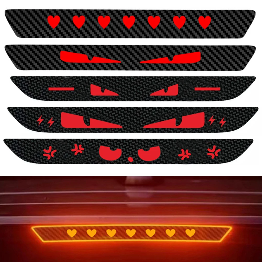 

Наклейка на задний фонарь автомобиля «Глаза монстра», мультяшные «дьявольские глаза», наклейка на задний фонарь, узор под карбон, прозрачная, ночная проекция