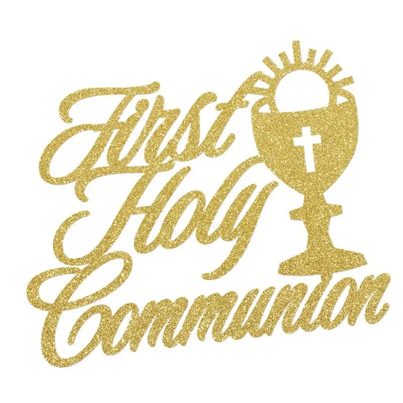 First Holy Communion Cake Topper Religious Baby Baptism Centerpieces Birthday Party Baby Shower Decorations