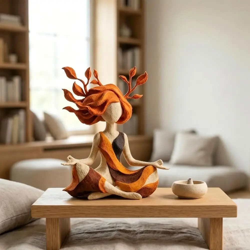Resin Goddess of Nature Sculpture Abstract Meditation Yoga Figurine Inner Harmony Serenity Growth Zen Statue Home Decoration