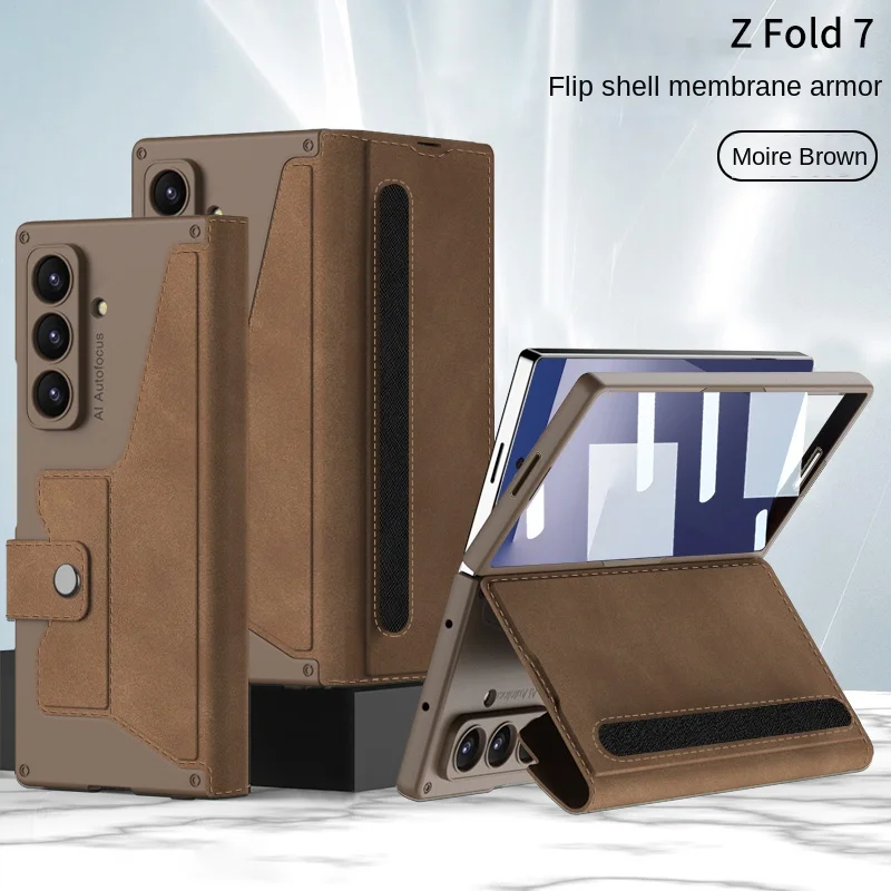

Чехол для Samsung Galaxy Z Fold 7, роскошный противоударный защитный чехол из искусственной кожи с откидной крышкой для Samsung Z Fold 7, чехол