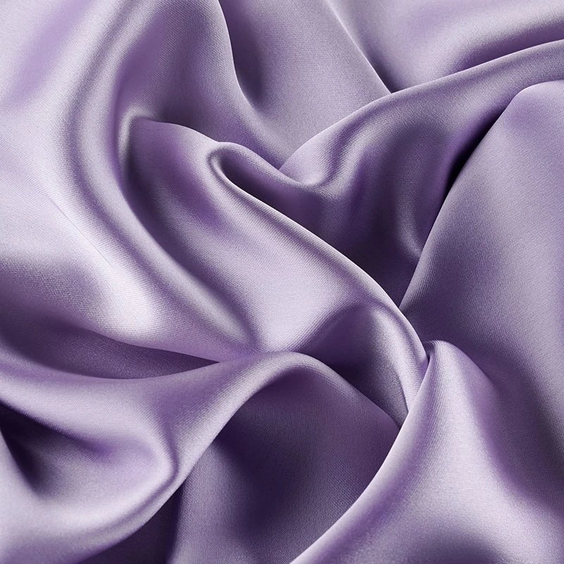 Light Purple Silky Acetate Satin Fabric, Glossy Drape Wrinkle Resistant, DIY Cloth for Slip Dress, Blouse, Pants Making