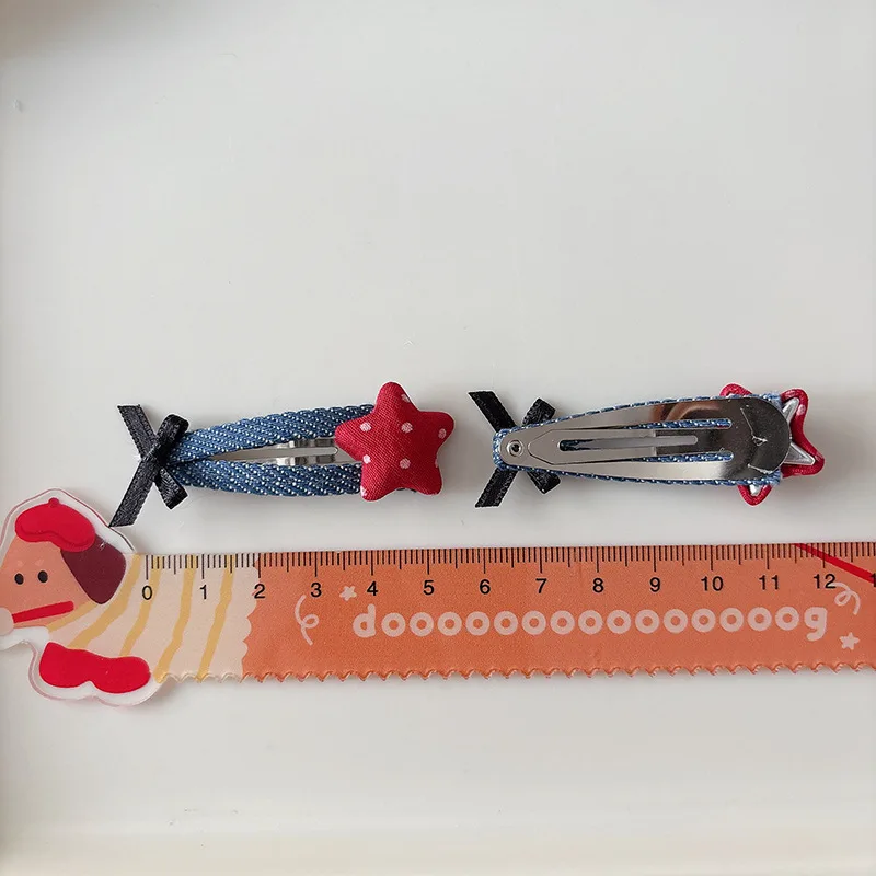 Korean Red Heart Hair Clips & Scrunchies Set 4