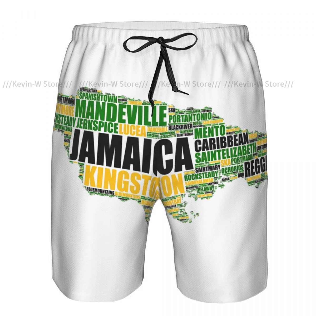 Mens Quick-drying Beachwear Jamaica Map Swimsuit Men 2024 Bathing Suit Summer Men's Swimwear