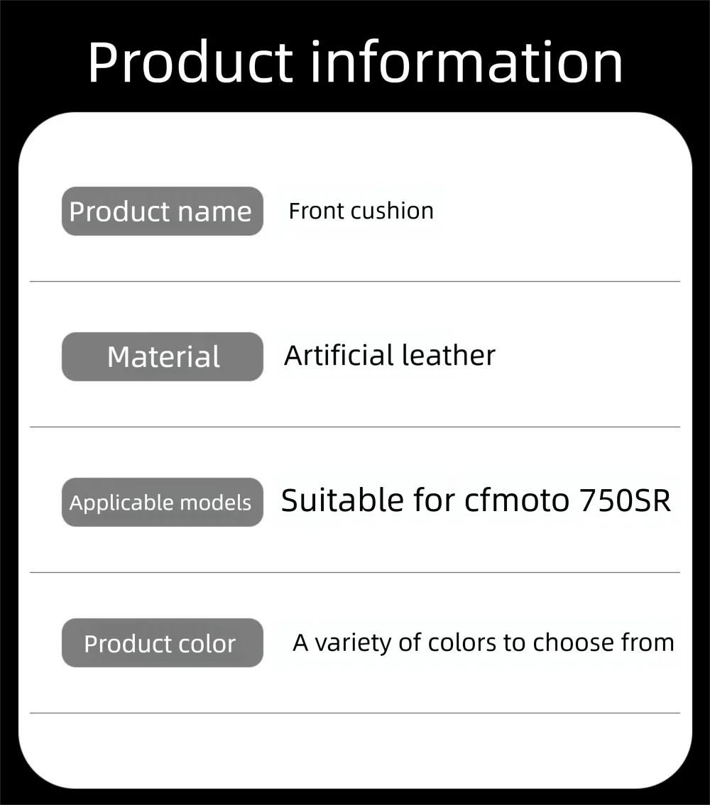 Before modification seat pad Reducing and raising seat pad Colorful design Reducing raising For CFMOTO 750SR seat pad accessorie
