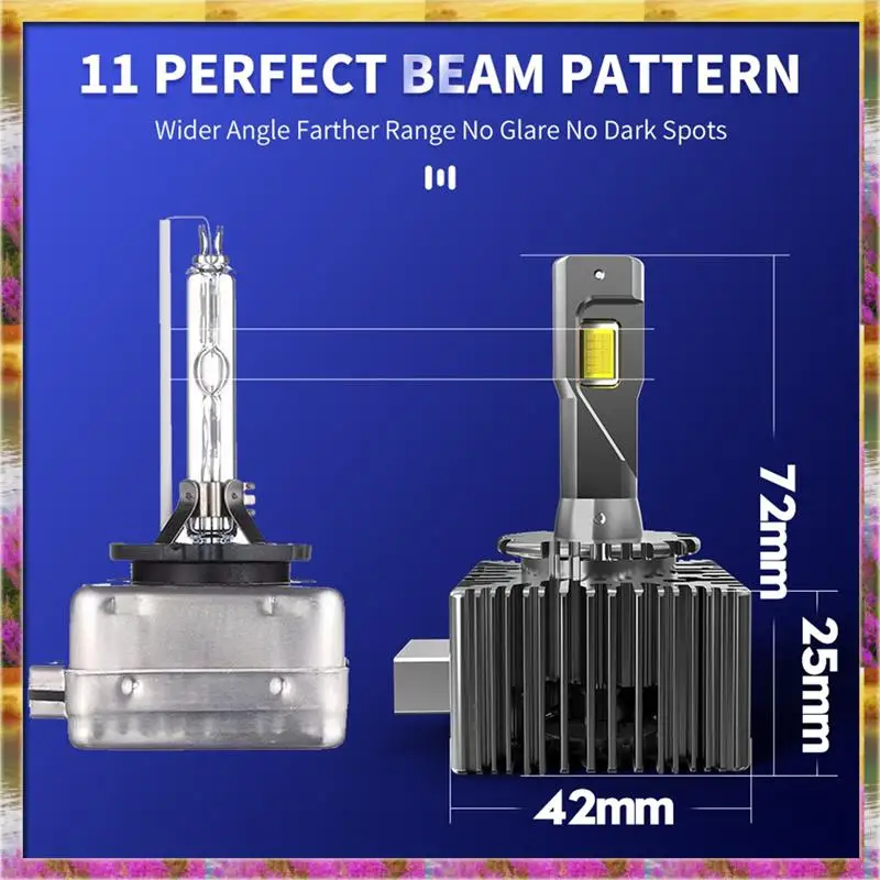 【AB07 Price 】2Pcs D3S LED Headlights HID Canbus Auto Bulbs 1:1 To Turbo Auto Bulb Car Lamp Xenon Plug&Play