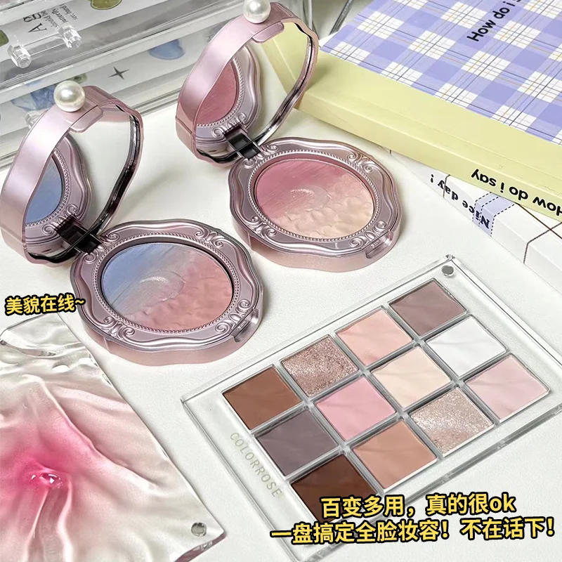 Colorrose تموج الماء 12 ألوان ظلال العيون Pallete جديد أزرق أرجواني جاف روز الترتر ماتي بريق عيون ماكياج #4