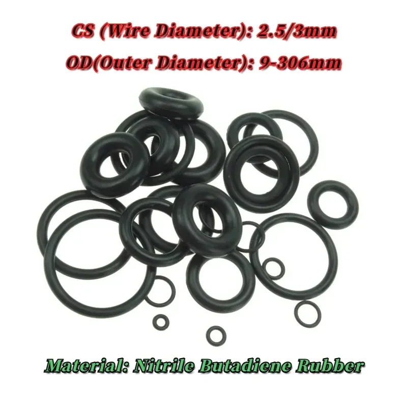 NBR 70 Shore O-Ring Seal High Pressure O Ring CS 2.5/3mm, Oil Resistant Nitrile Rubber Gasket for Hydraulic Pump Cylinder Valve