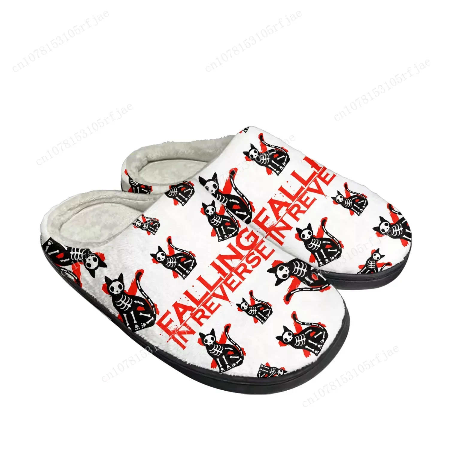 Falling In Reverse Punk Rock Band Home Cotton Custom Slippers Mens Womens Sandals Plush Bedroom Keep Warm Shoe Thermal Slipper