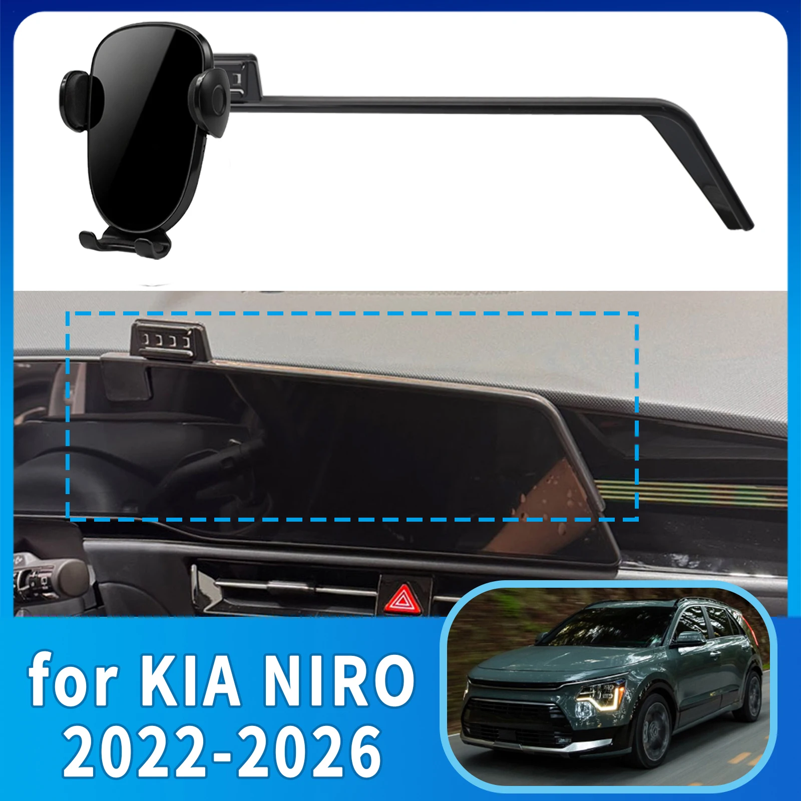 Fit for KIA Niro 2022-2024 2025 2026 Anti-Shake Screen Base Phone Holder Mount Stand Dedicated Car Accessories