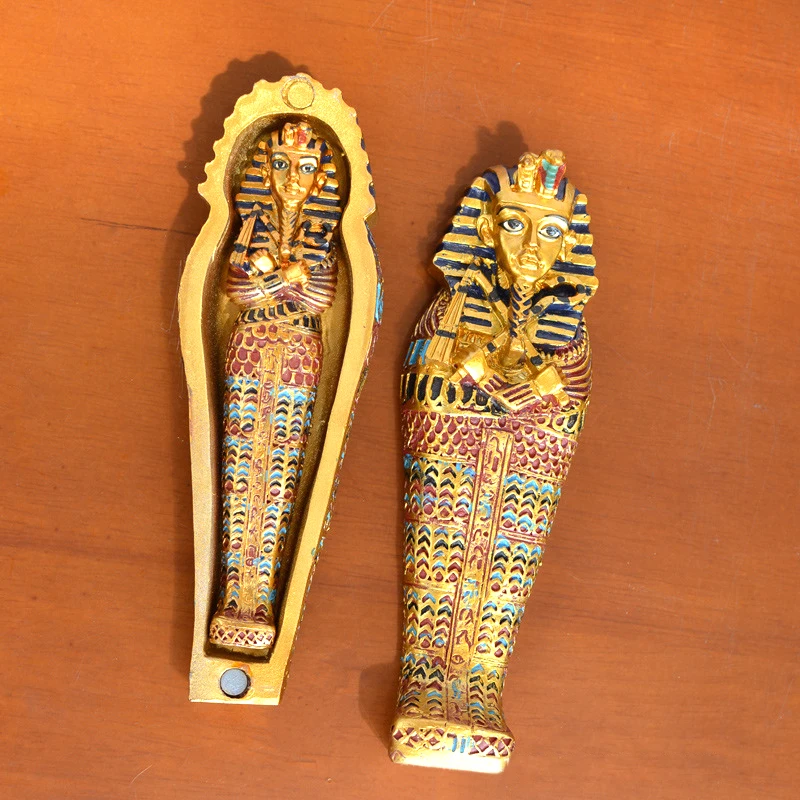 Resin Ancient Egyptian Pharaohs Mummy Model Egyptian Mummy Pyramid Tourist Souvenir Home Room Office Desk Decoration Accessories