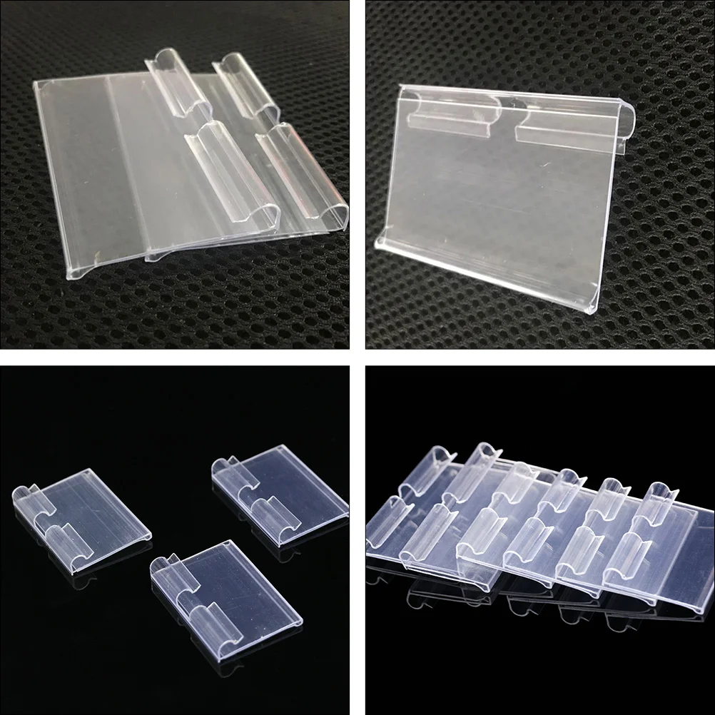 50pcs Plastic Sign Label Holders Supermarket Shelf Price Tag Labels Shelf Tags