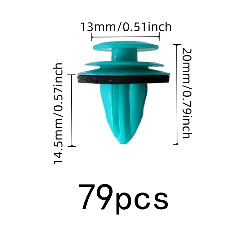 79 pcs Plastic Trim Fasteners, Vibration Dampening Pad and Firm Snap-On Fit, ideal for SUV Interior Trim